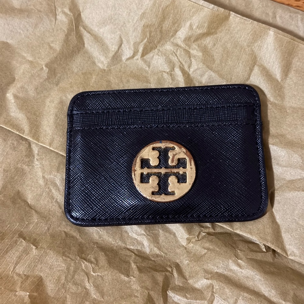 Tory Burch Black and Gold Card Holder